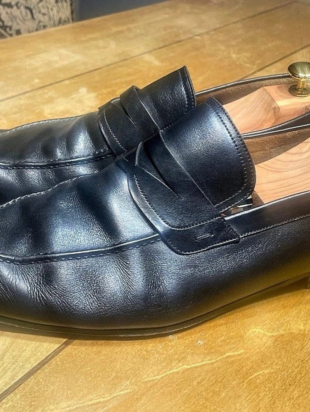 Magnanni 13000 Men's Black Leather Loafers US 12 M